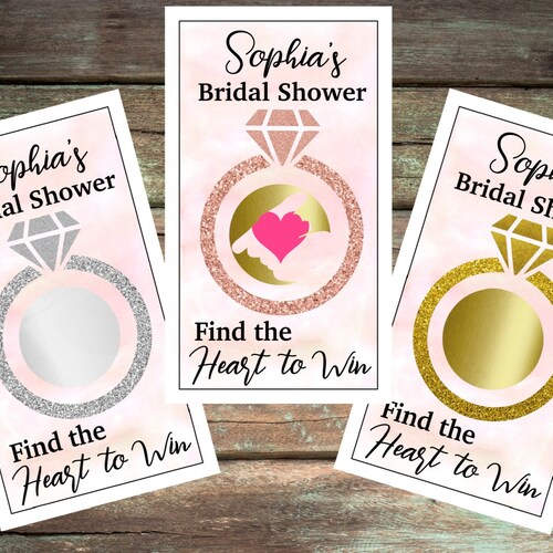 Bridal Shower Scratch off Game Ring Scratch Off Bridal Etsy