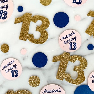 13th Birthday Confetti, Personalized Confetti, Thirteenth Birthday Party Decor, 13th Birthday Party Decorations, 13th Birthday Table Decor image 4