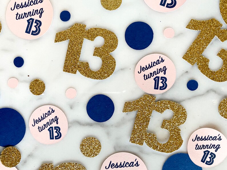 13th Birthday Confetti, Personalized Confetti, Thirteenth Birthday Party Decor, 13th Birthday Party Decorations, 13th Birthday Table Decor image 4