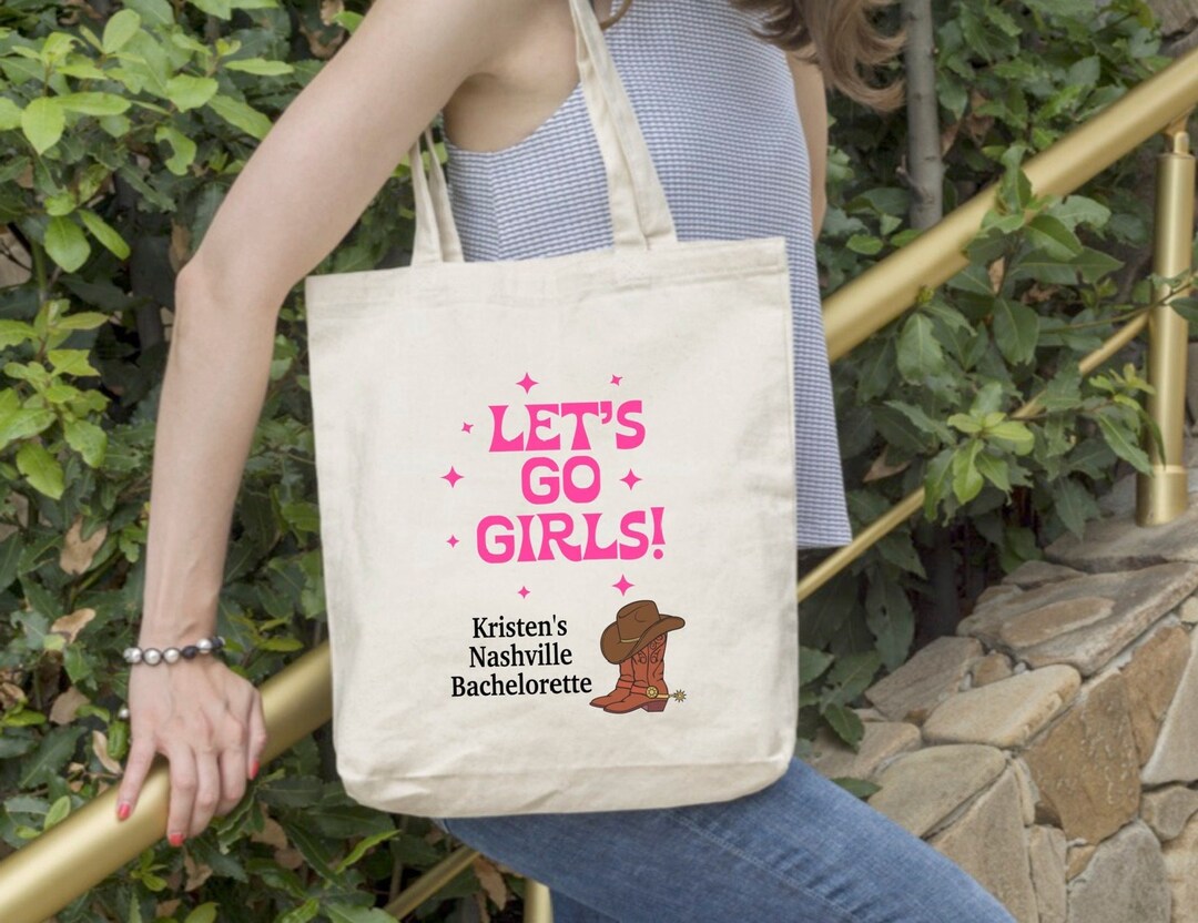Disco Cowgirl Bachelorette Party Favor Tote Bags Let's Go Etsy