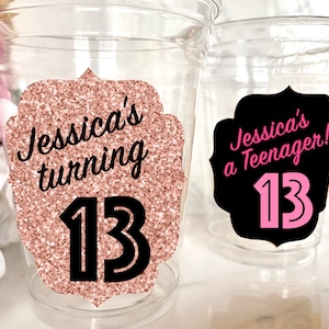 Tazze di 13 ° compleanno, tazze per tredicesimo compleanno, favore festa di 13 ° compleanno, tazze 13 ° Bday, arredamento di compleanno, forniture per feste, adolescente ufficiale