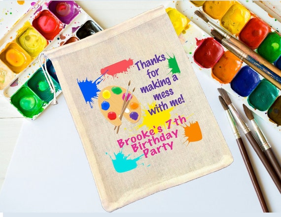 Paint Party Favor Bags, Art Party Favors, Paint Birthday Party Favors,  Birthday Party Favor Bags, Art Birthday Party, Let's Get Messy Bags 