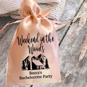 Weekend in the Woods Bachelorette Party Favor Bags, Camp Bachelorette Hangover Kit, Bridal Shower Recovery Kit, Mountain Cabin Bachelorette