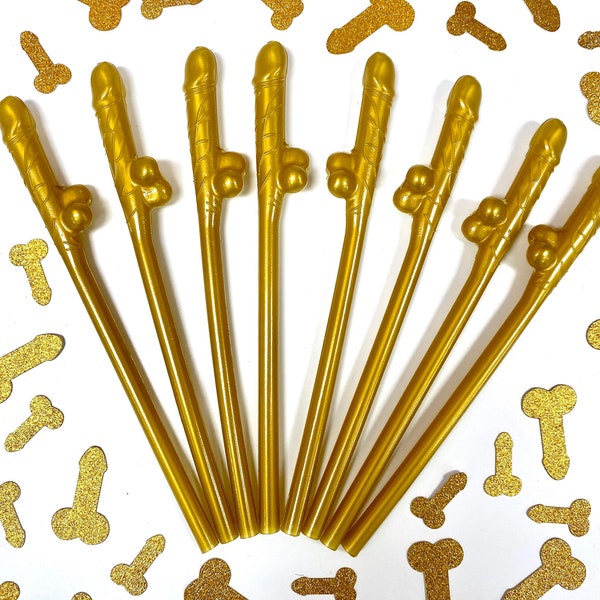 Gold Penis Straws Bachelorette Party Favors, Dick Straws, Bachelorette Party Favors, Hen Party, Same Penis Forever, Penis Favors, Lingerie