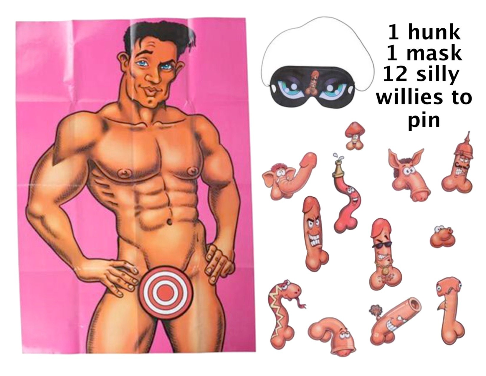 Pin the Junk on the Hunk Bachelorette Party Game Same Penis - Etsy