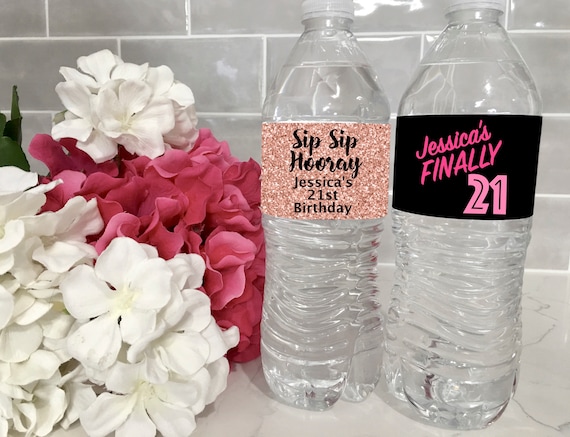 21st Birthday Water Favor Label, 21st Birthday Party Favor, Legal AF, Finally 21, Sip Sip Hooray, 21st Birthday Favors, Twenty One, 21 AF