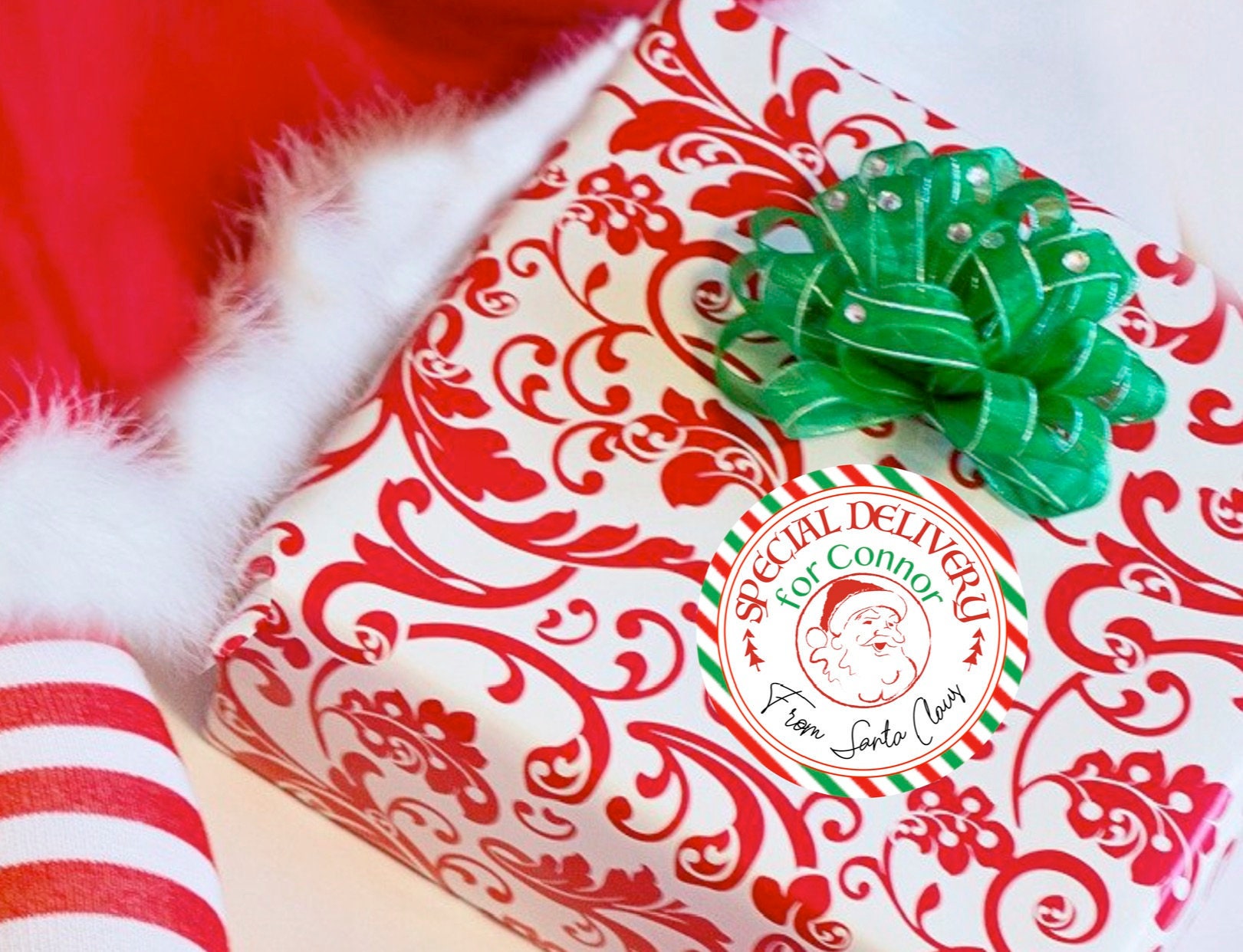 Personalized Santa Claus Gift Tags, Christmas Gift Labels, From Santa Claus, Special Delivery North Pole, Santa Gift Tag, Gift Tag for Child