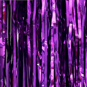 Purple Bachelorette Party Foil Curtains, Birthday Photo Backdrop, Metallic Fringe Tinsel, Halloween Foil Curtain, Divorce Party Foil Curtain