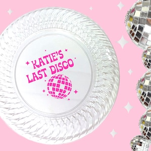 Personalized Last Disco Bachelorette Plates, Final Disco Plates, Disco Birthday Decor, Disco Bridal Shower, Yeehaw, Disco Cowgirl Plates