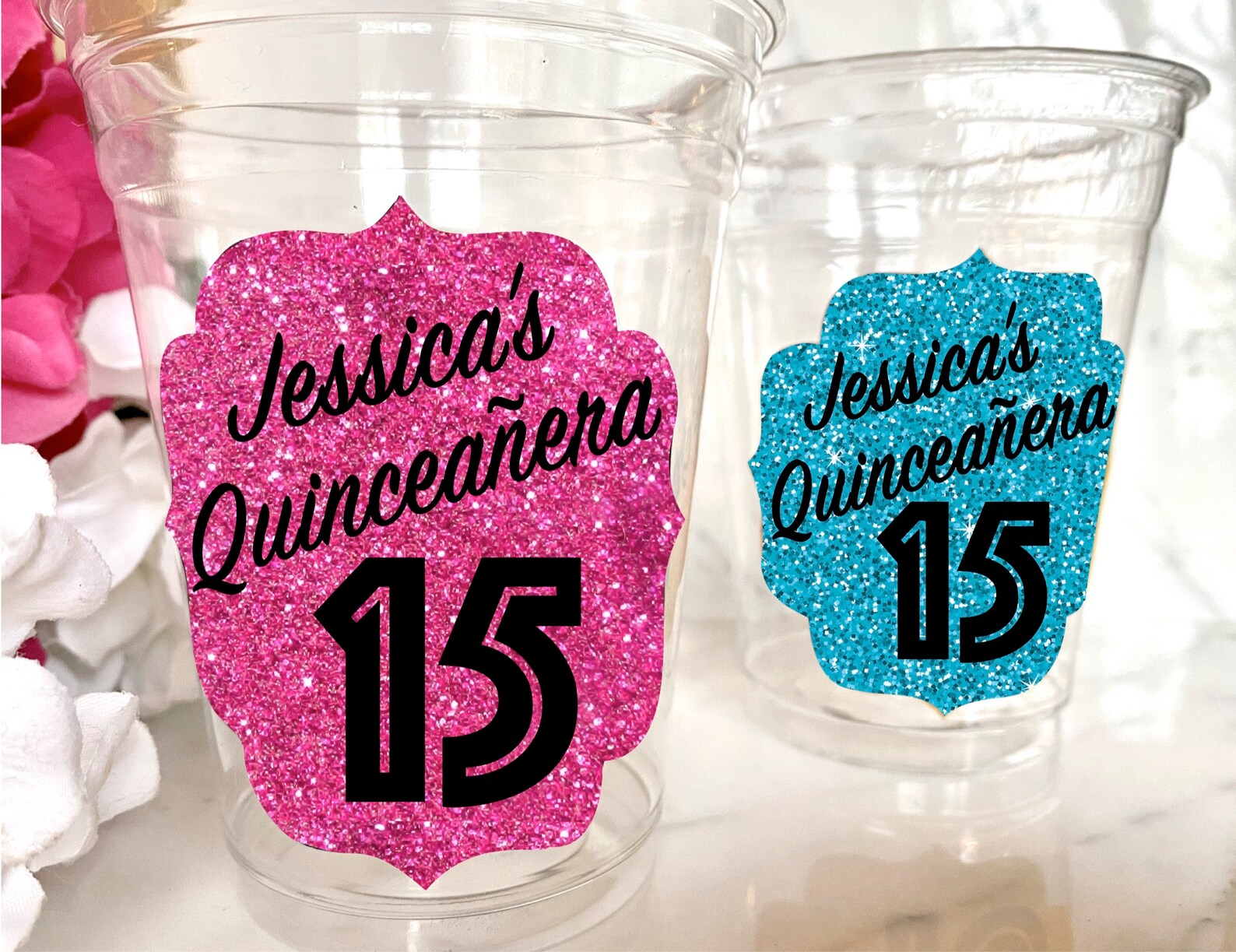 Quinceanera Cups 15th Birthday Cups Quince Drinkware Etsy