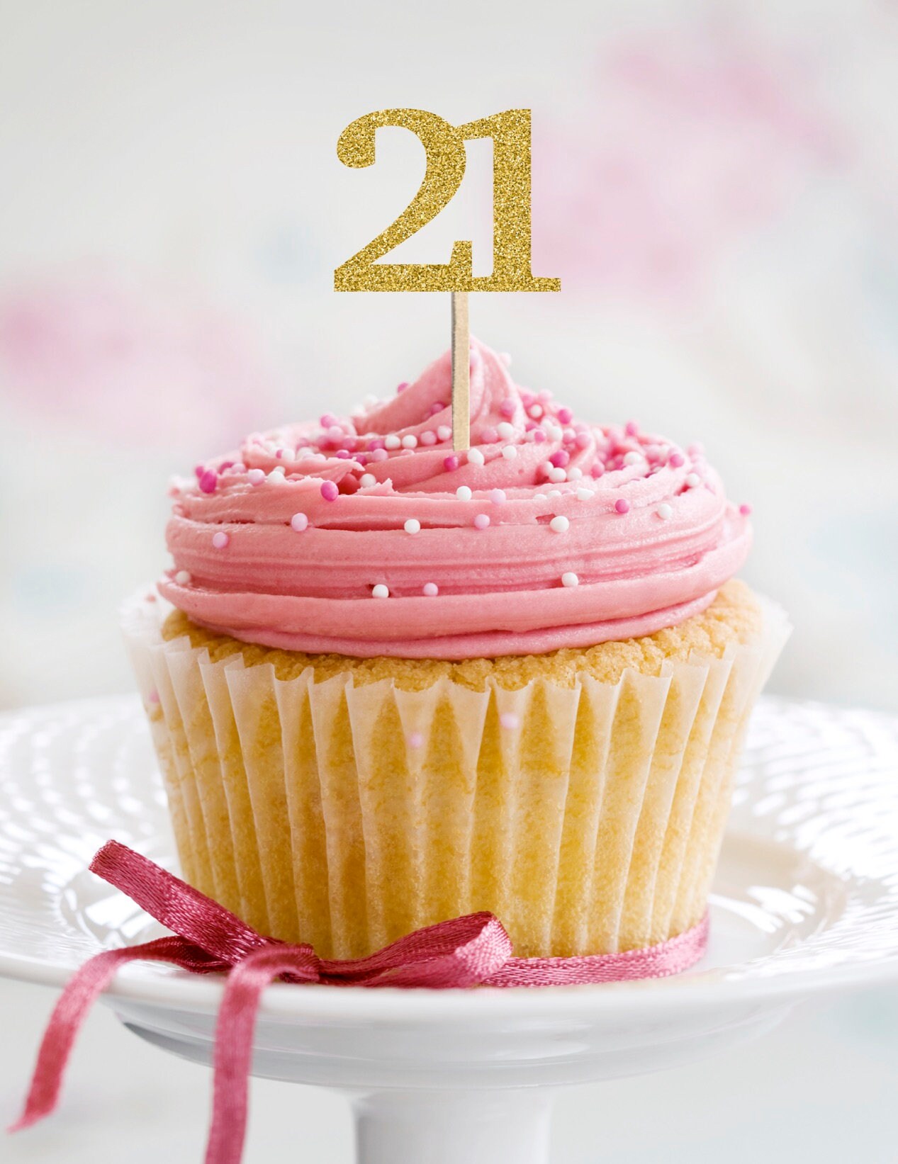 24 PCS 21st Birthday Cupcake Toppers - 'Legal AF' & 'Hello 21' Cake Decorations, Glitter Paper With Food-Grade Sticks - View #7