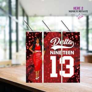 1913 Delta Sorority Inspired , Skinny Tumbler Sublimation PRINTABLE PNG, 20oz Skinny Tumbler, Digita download