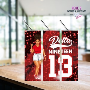 1913 Delta Sorority Inspired 3, Skinny Tumbler Sublimation PRINTABLE PNG, 20oz Skinny Tumbler, Digita download