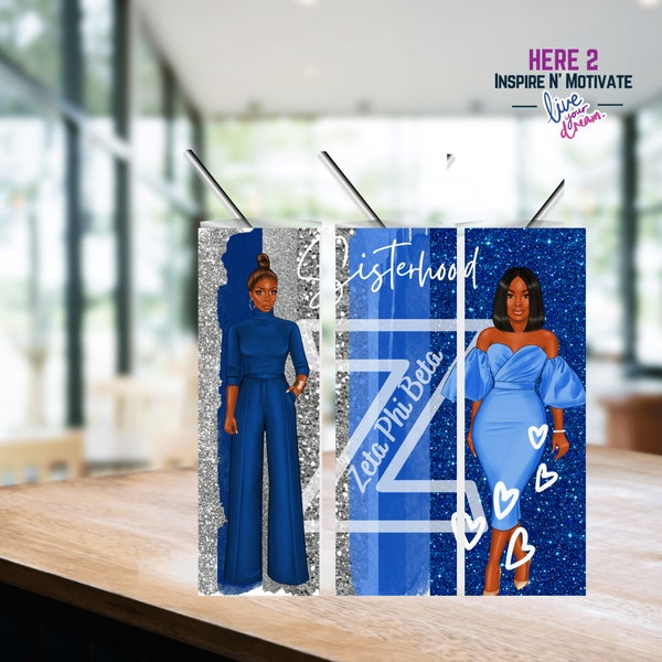 Zeta Sorors, Skinny Tumbler Sublimation PRINTABLE PNG, 20oz Skinny Tumbler, Digital download