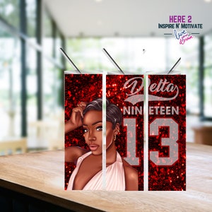 Delta Sorority, 1913, Skinny Tumbler Sublimation PRINTABLE PNG, 20oz Skinny Tumbler, Digital download
