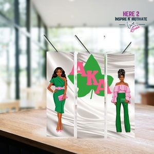 Aka Sorority, Aka Love  Skinny Tumbler Sublimation PRINTABLE PNG, 20oz Skinny Tumbler, Digital download