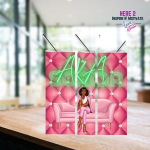 Aka Sorority, Soror Love , Skinny Tumbler Sublimation PRINTABLE PNG, 20oz Skinny Tumbler, Digital download