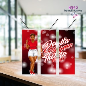 Delta Sorority Inspired, Skinny Tumbler Sublimation PRINTABLE PNG, 20oz Skinny Tumbler, Digita download