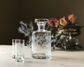 Vintage Bohemia Crystal Decanter Set Czechoslovakia
