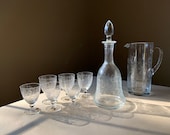 Vintage Bohemia Crystal Luxury Decanter Set Czechoslovakia
