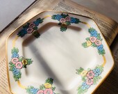 Gorgeous Floral Lenox Belleek Hexagon Plate (circa 1889-1906)