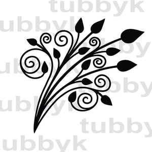 Swirl SVG, Branch SVG, SVG, Leaf svg, Cutting File, Cut File, Clip Art, Silhouette, Cricut, Scrapbooking, Digital File, Vector, Plant svg