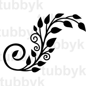 Blatt SVG, Rebe SVG, Swirl SVG, Datei, Schnittdatei, Silhouette, Cricut, Clip Art, Digitale Datei, Scrapbooking, Zweig svg, Aufkleber, Papierkunst