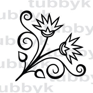 Fiore SVG, Swirl SVG, Flourish SVG, Plant svg, svg File, Silhouette, Cricut, Taglia file, File di taglio, Scrapbooking, Papercraft, Vettore