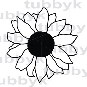 Sunflower SVG, Flower SVG, Floral SVG, svg File, Cutting File, Cut File, Clip Art, Silhouette, Cricut, Scrapbooking, Papercraft, Vector
