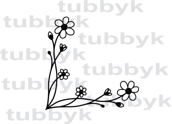 Download Daisy Svg Flower Svg Vine Svg Border Svg Svg File Frame Etsy