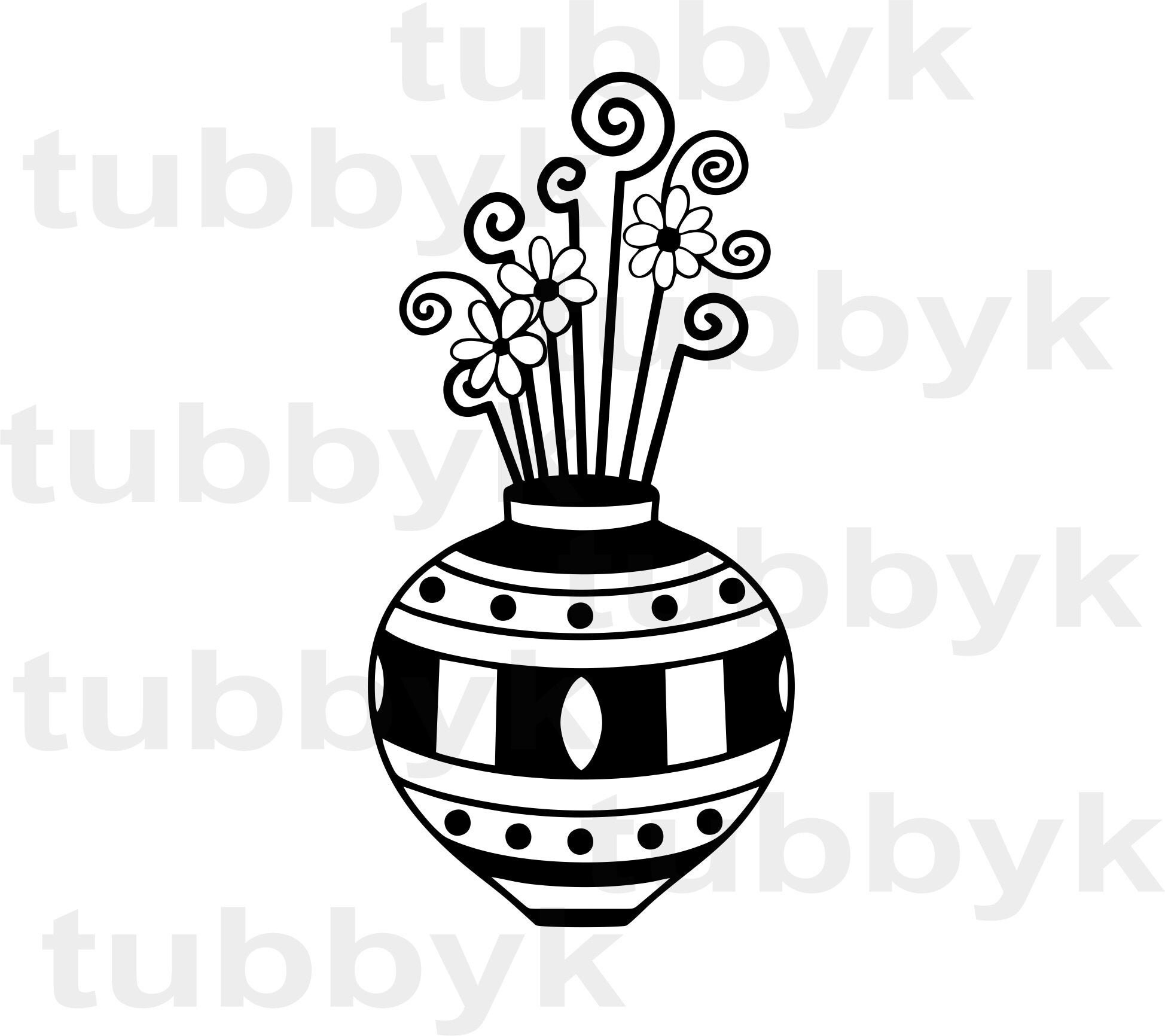 Download Vase Svg Flowers Svg Swirl Svg Svg File Svg Daisy Svg Etsy