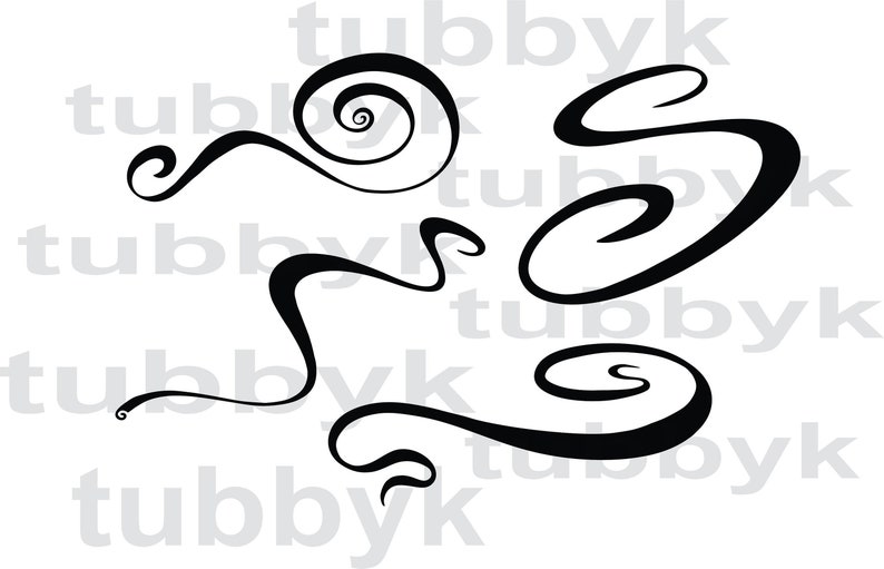 Swirls SVG Bundle SVG Flourish SVG svg File Squiggle svg ...