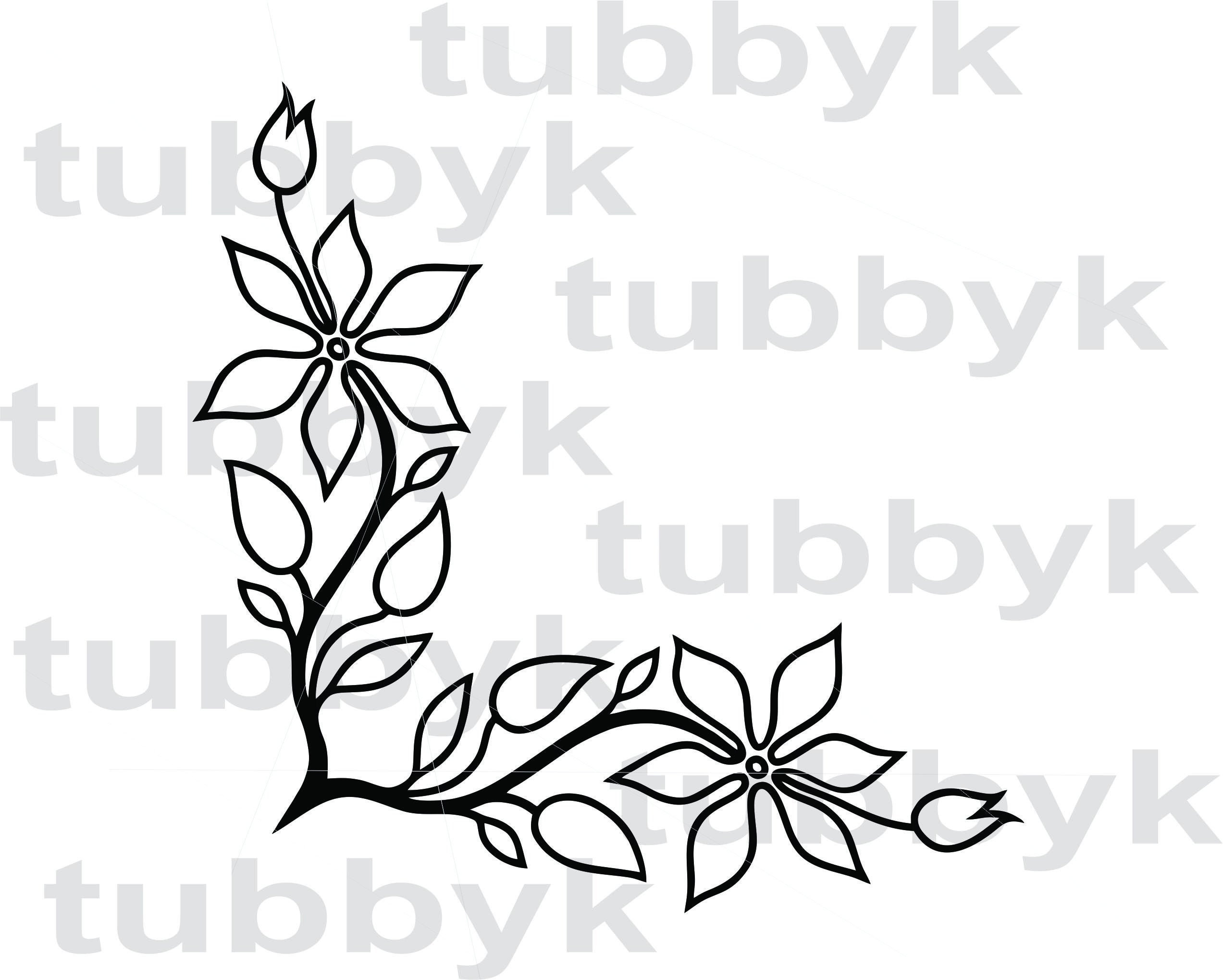 Flower Svg Svg File Floral Svg Border Svg Frame Svg Vine Etsy Australia