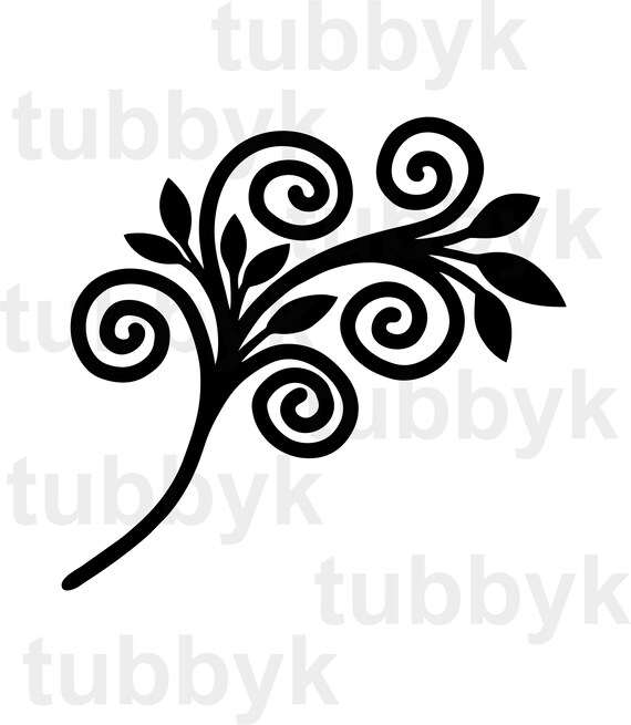 Download Svg Swirl Svg Branch Svg Leaves Svg Silhouette Cricut Etsy