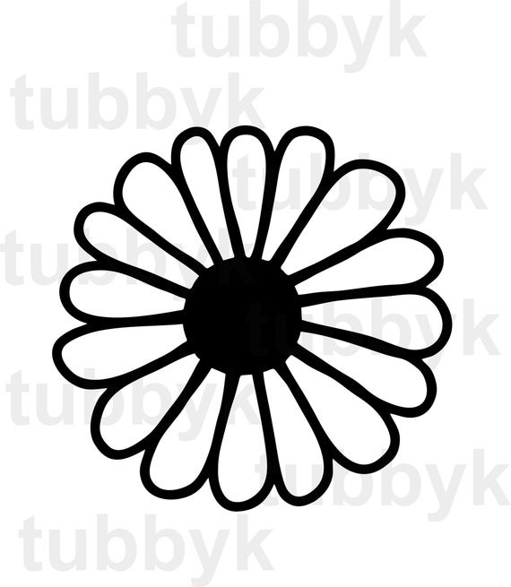 Download Svg Daisy Svg Flower Svg Silhouette Cricut Vector Etsy
