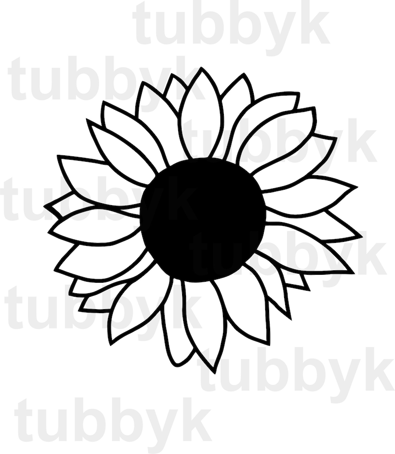 Free Free 164 Silhouette Sunflower Svg Black And White SVG PNG EPS DXF File