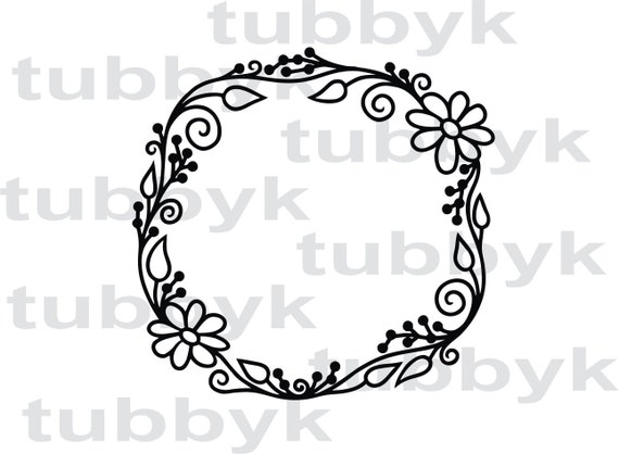 Download Wreath Svg Svg File Flowers Svg Vine Svg Svg Leaves Svg Etsy