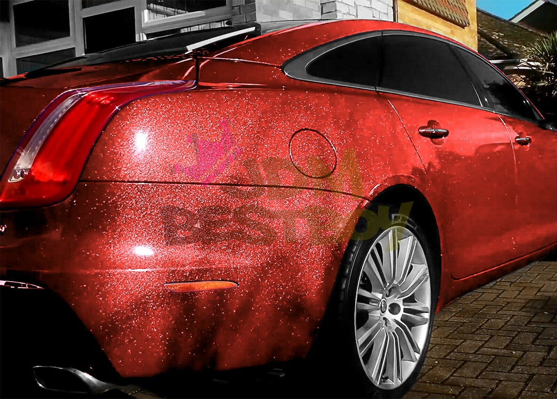 High Gloss Glitter Red Sparkle Vinyl Wrap For Car Sticker Etsy