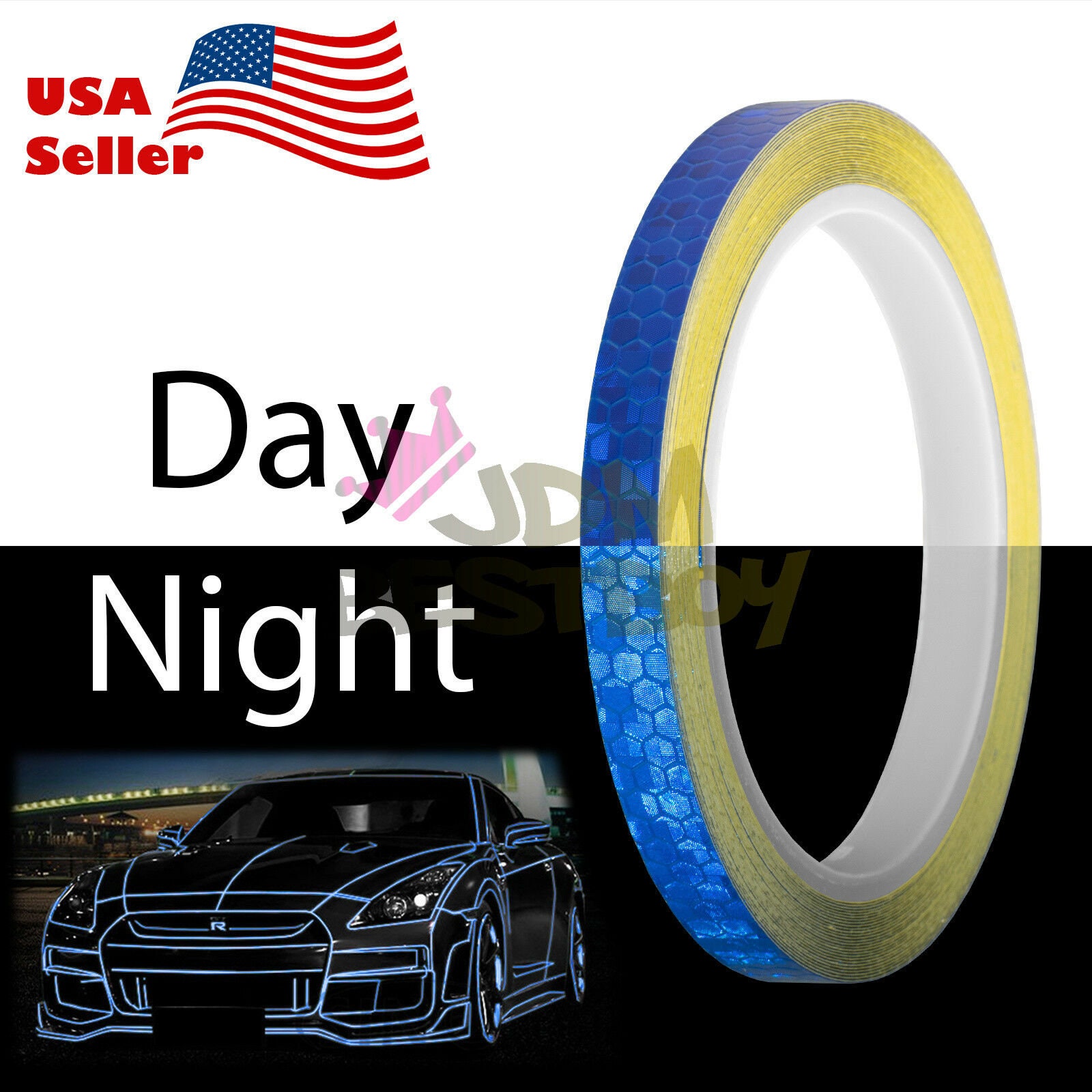 1" x 50 ft White Reflective Pinstriping Safety Tape 