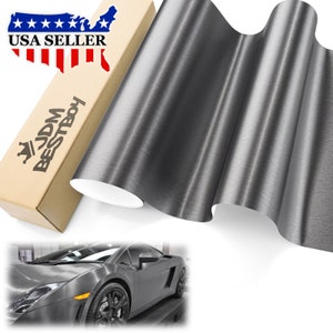 Gray Brushed Aluminum Texture Car Vehicle Vinyl Wrap Sticker Decal Air Release Bubble Free DIY Film
