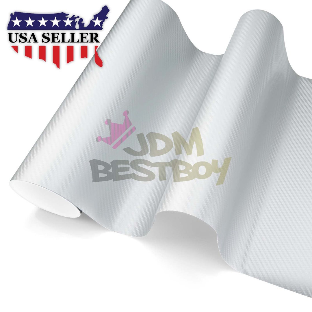 EZAUTOWRAP 3D Carbon Fiber Vinyl Wrap Roll - Silver Matte Textured Film (Self-Adhesive)