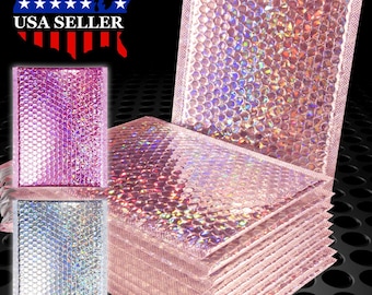 6"x9" (16cm x 23cm) Multi Colors Holographic Rainbow Chrome Bubble Mailer Shipping Mailing Padded Bag Envelope Waterproof Tear-Proof