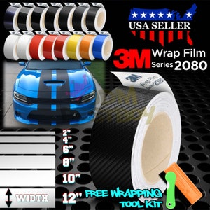 3M 2080 Vinyl Wrap Kit Racing Stripe Rally Stripe Decal Sticker Hood Roof Trunk 10FT / 25FT / 50FT