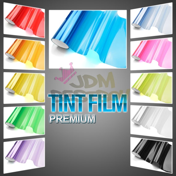 Película Vinilo Tinte Oscuro Para Faros, 12" X 72", Color Humo Negro Brillante, AUXITO