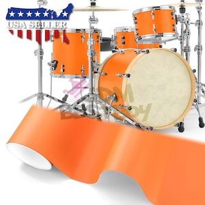Drum Wrap Vinyl Kit Orange Matte Flat Surface Shell Skin Sticker Decal for Snare Kick Bass Tom WMP Bubble Free
