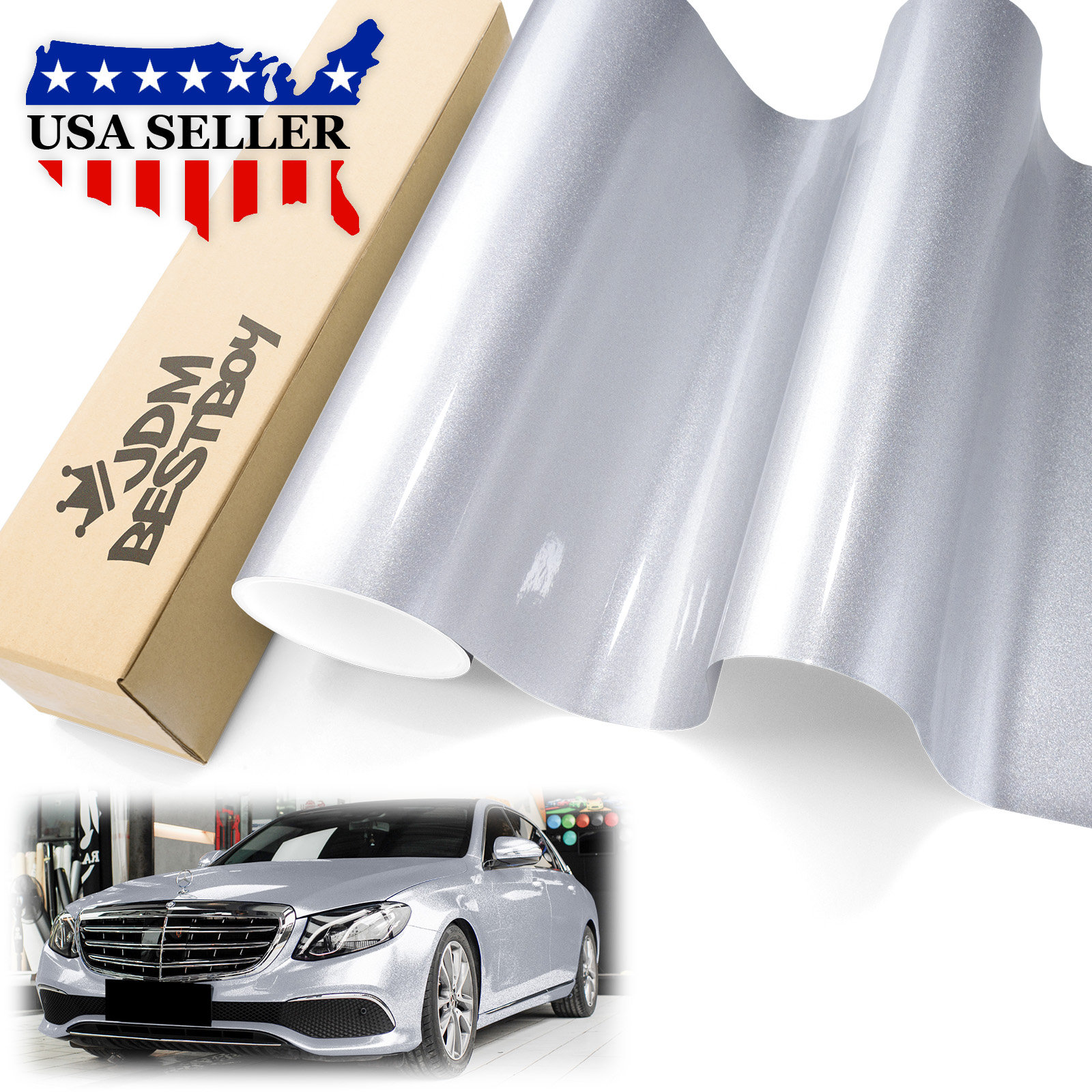 Full Car Wrap Silver Flexible Reflective Mirror Chrome Metallic