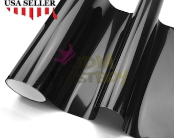 Glossy Gloss Dark Smoke Headlight Tint Fog Light Tail light Vinyl Film Stretchable