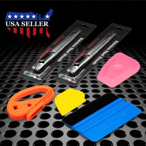 TK14 Professional Car Vinyl Wrapping Window Tinting Application Tool Kit Set Squeegee Blade