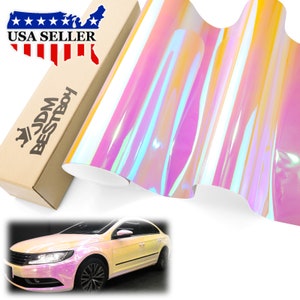 Pink Neo Chrome Gloss Rainbow Unicorn Holographic Car Vehicle Vinyl Wrap Sticker Decal Air Release Bubble Free