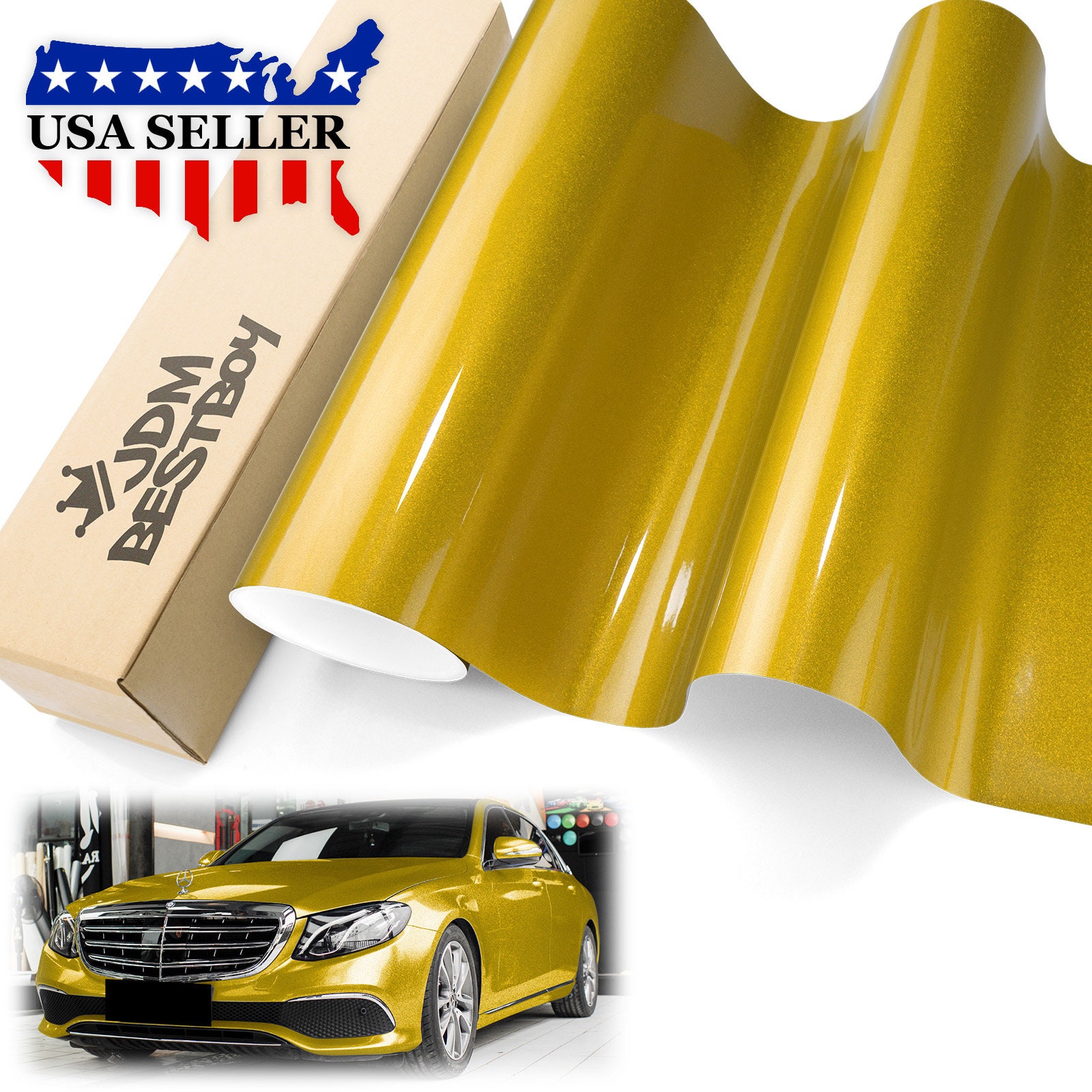 Film adhésif pour voiture en vinyle doré brillant chromé - Chine Film  adhésif pour voiture, autocollant pour voiture
